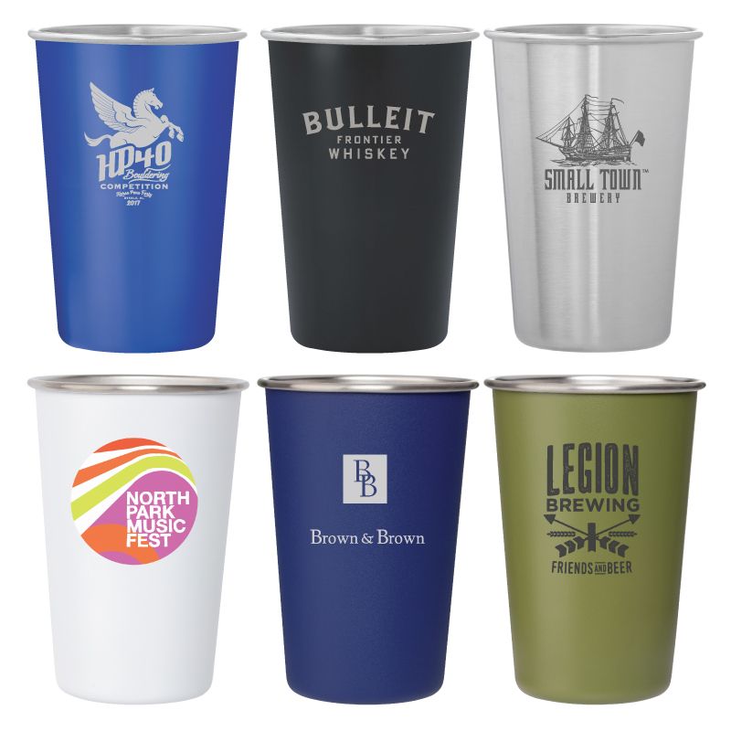 The Dubliner 16 oz Stainless Steel Pint Glass Cup - Screenprinted -  5" L x 3 1/2" Diameter
